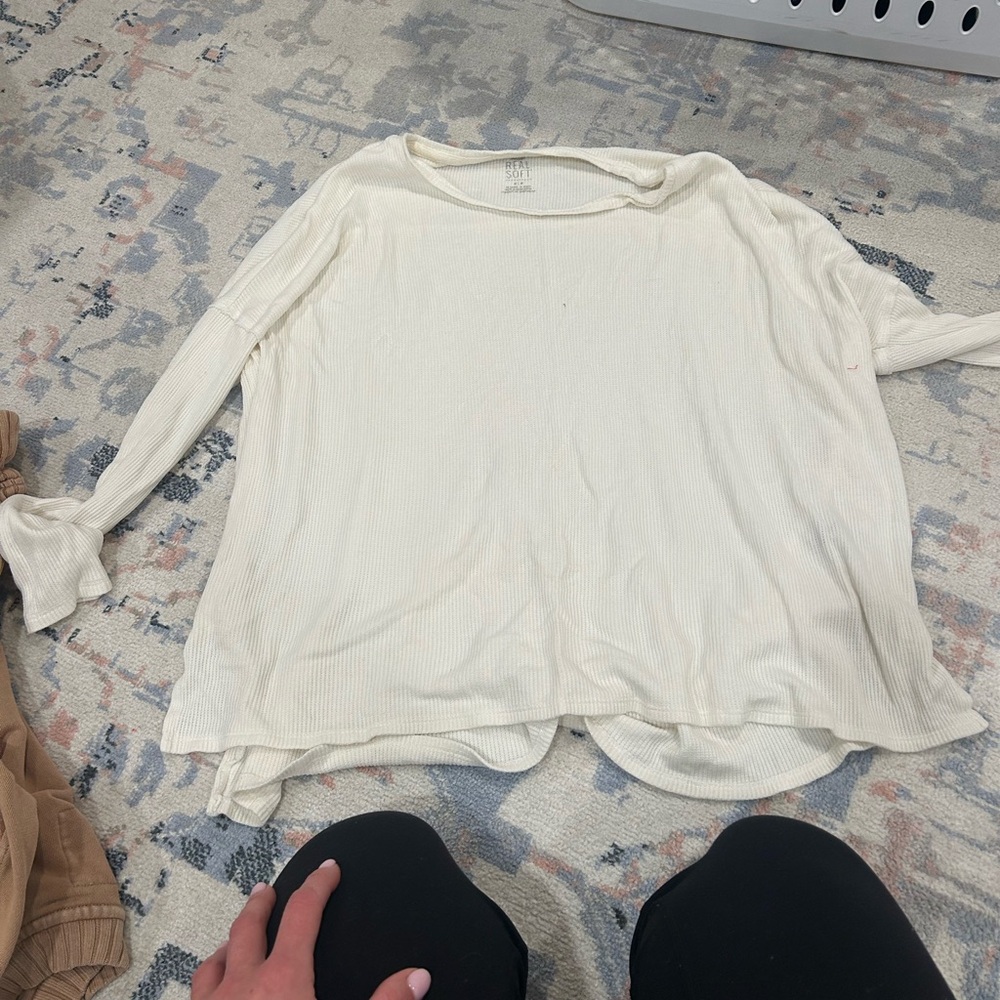 Cream Long Sleeve Top